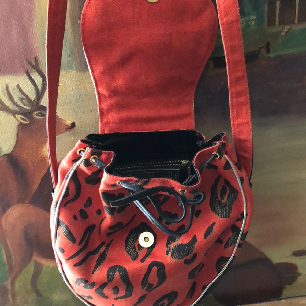 Barbara Bolan - Leopard red & black crossbody bag